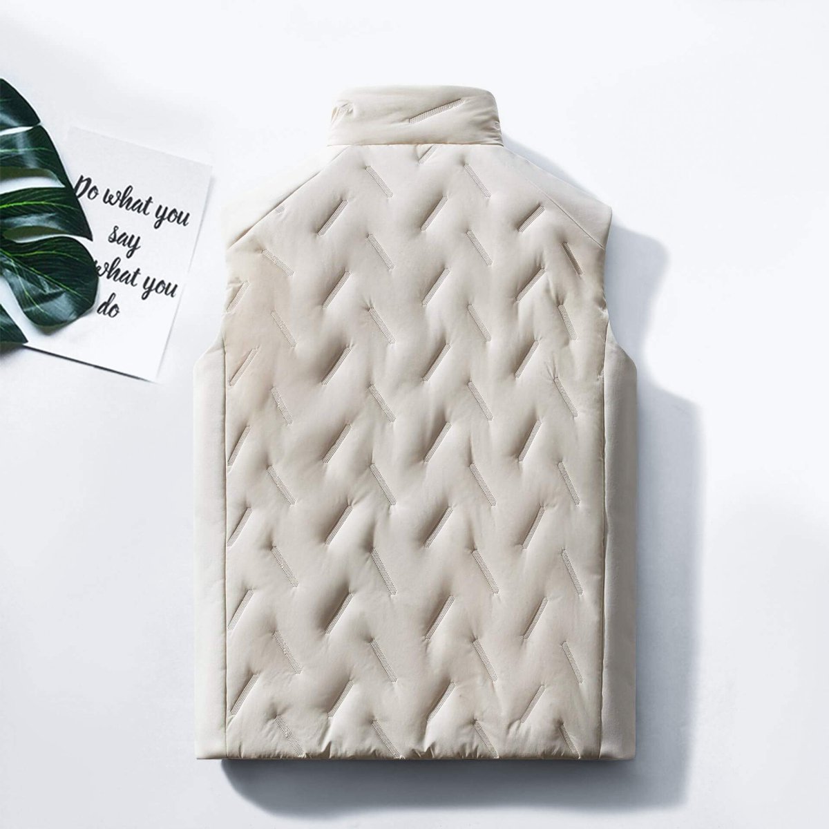Chester | Gilet sans Manches Homme Matelassé Chevrons Col Montant