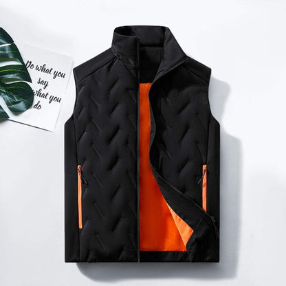 Chester | Gilet sans Manches Homme Matelassé Chevrons Col Montant