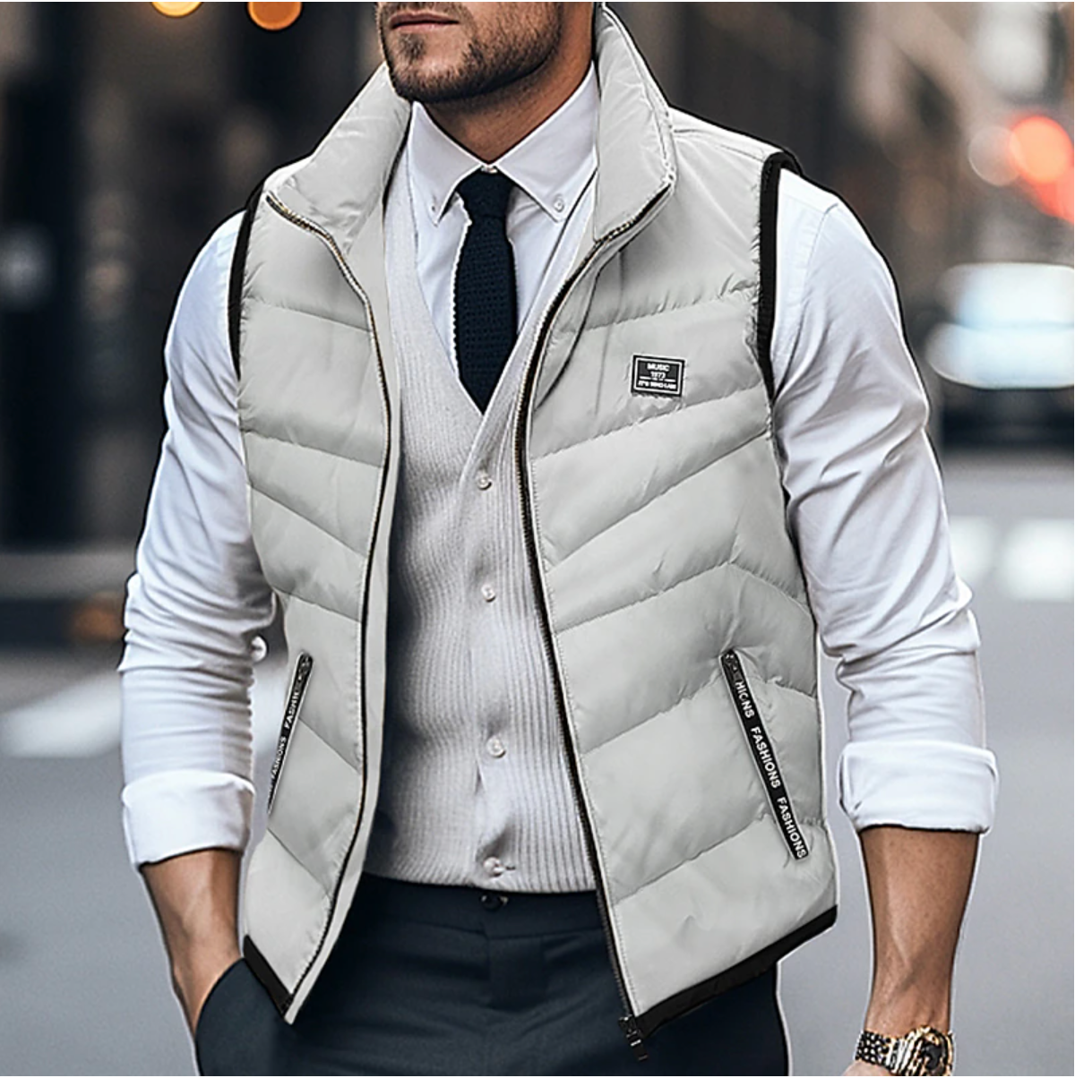 Louis | Gilet sans Manches Homme Matelassé Col Montant à Zip