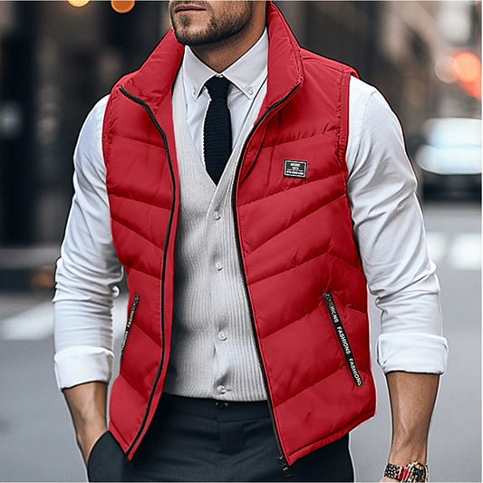 Louis | Gilet sans Manches Homme Matelassé Col Montant à Zip