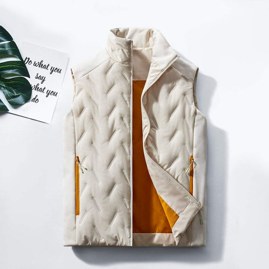 Chester | Gilet sans Manches Homme Matelassé Chevrons Col Montant